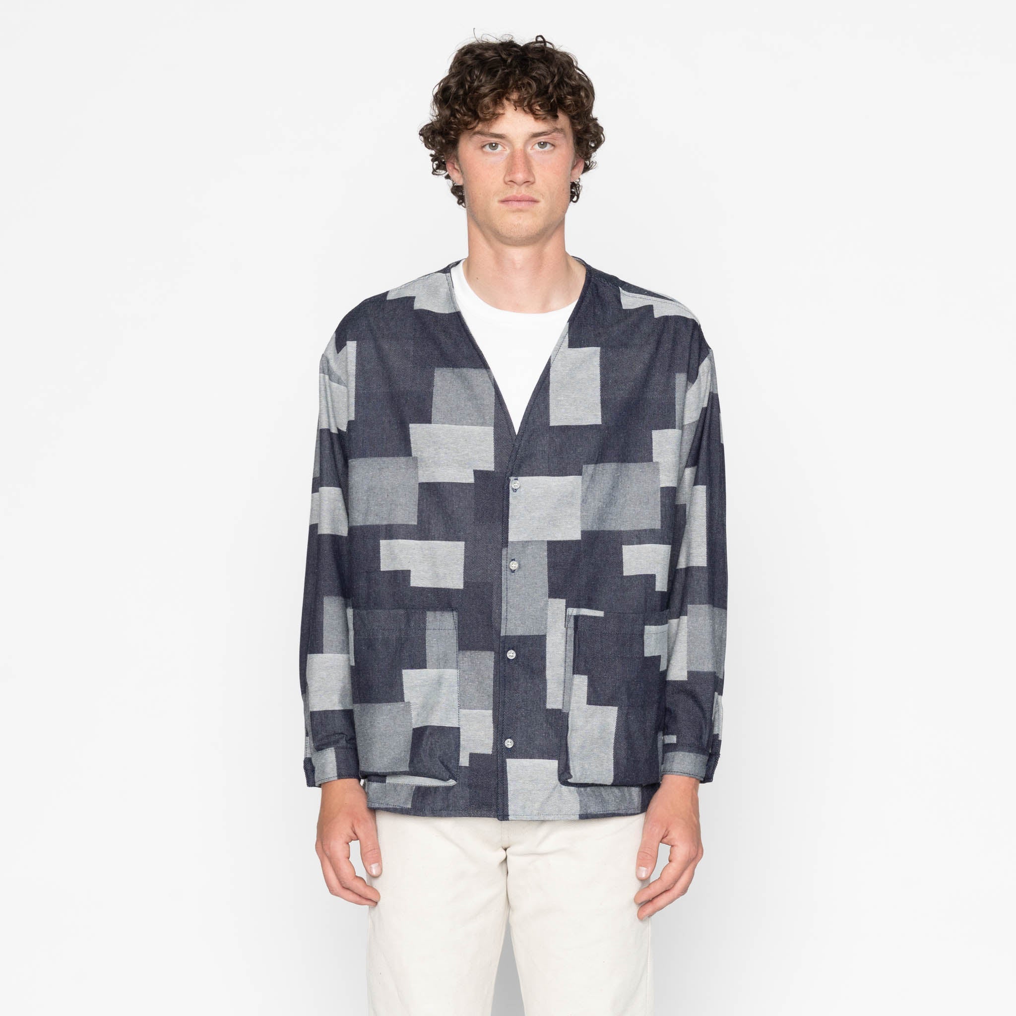 Wise Guy Jacket - Jacquard Denim - Indigo by Naked & Famous Denim