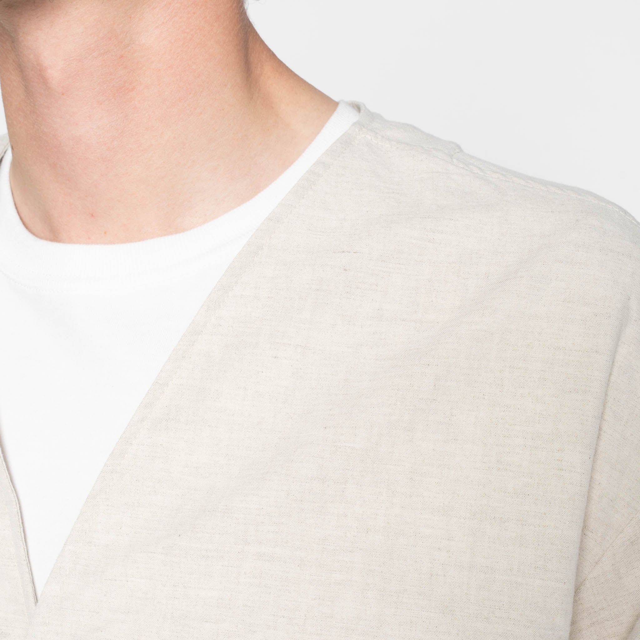Wise Guy Jacket- Linen Blend Denim - Ecru by Naked & Famous Denim
