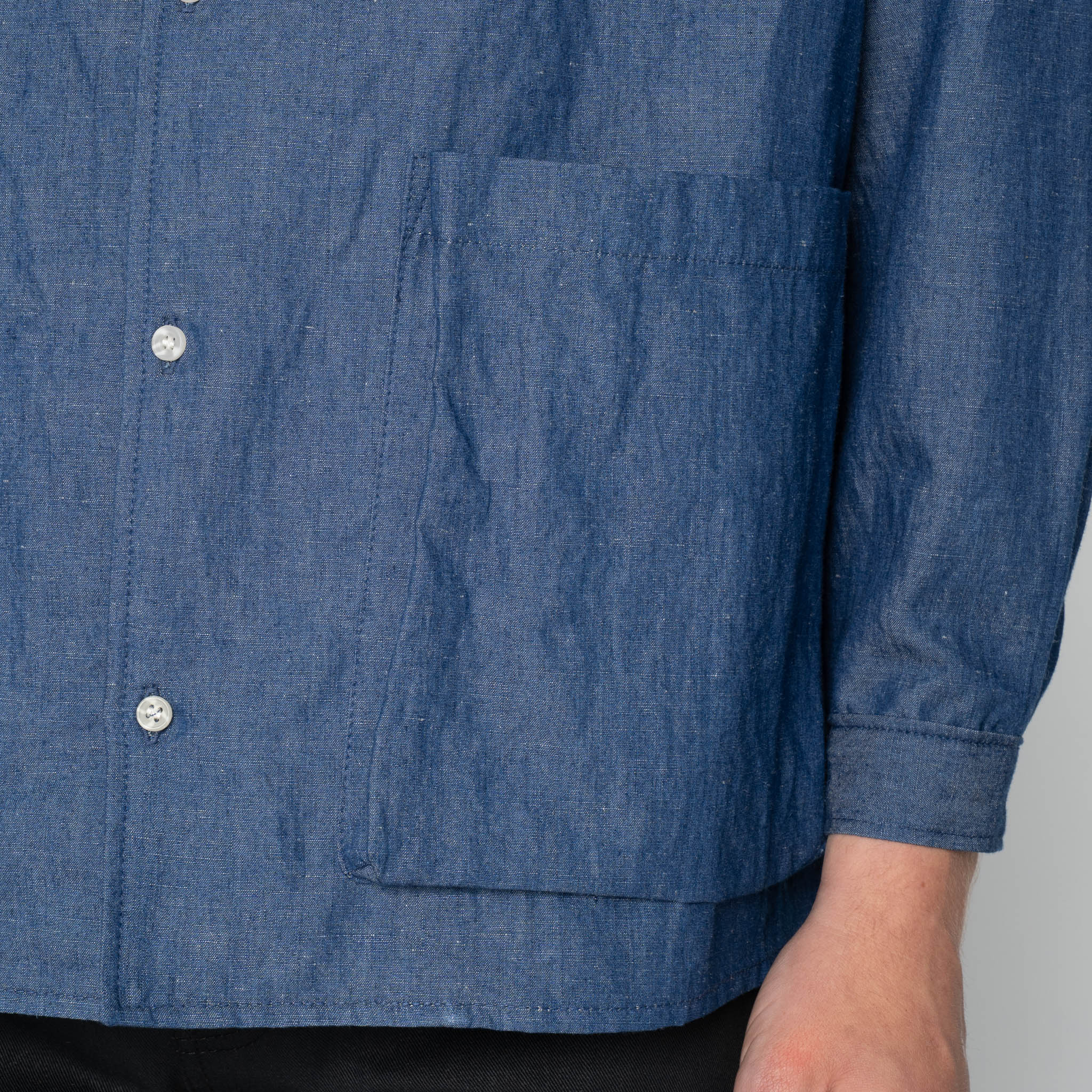 Wise Guy Jacket - Linen Blend Denim - Indigo by Naked & Famous Denim