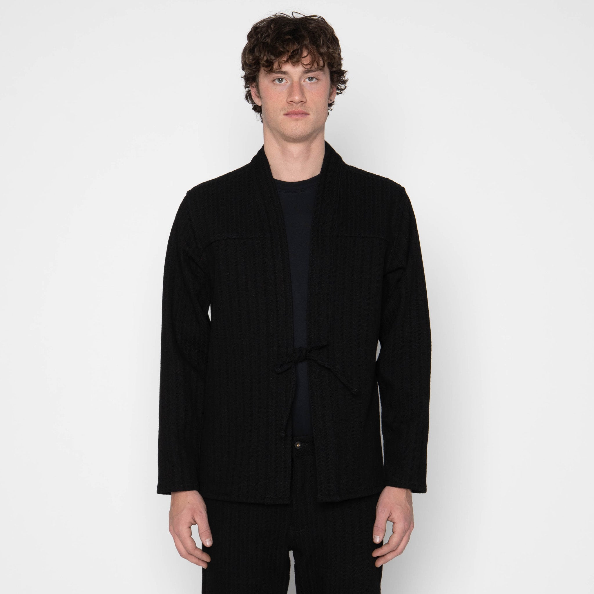 Kimono Shirt - Black Sugiaya by Naked & Famous Denim