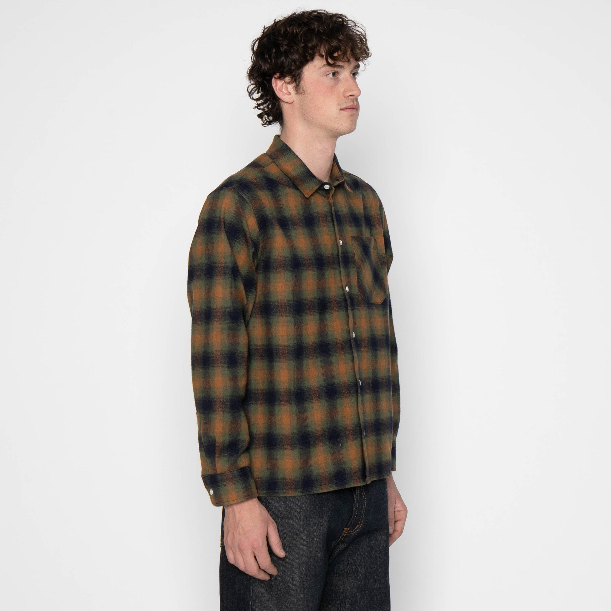 True Shirt - Shaggy Flannel - Moss Green by Naked & Famous Denim