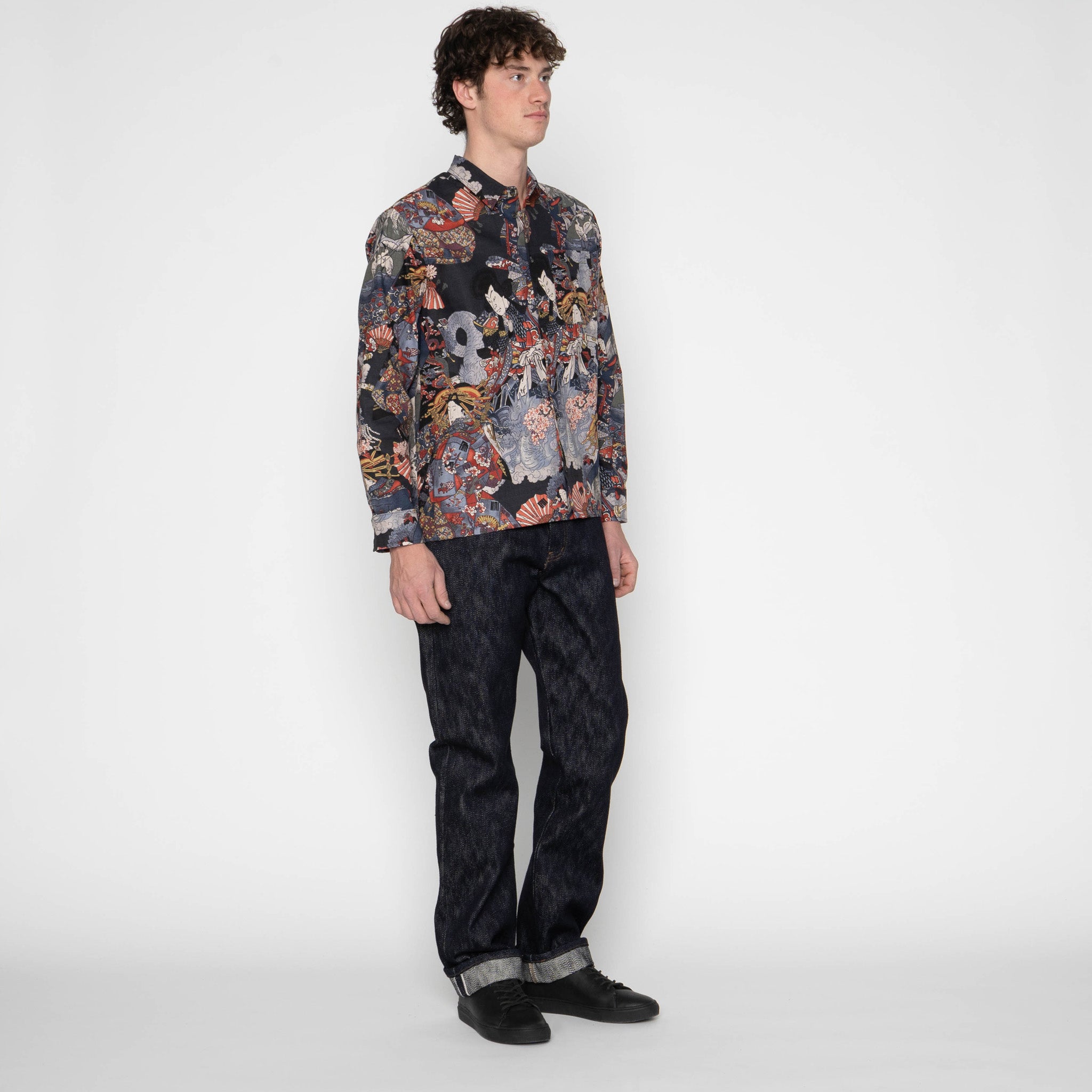 True Shirt - Samurai Print - Black by Naked & Famous Denim