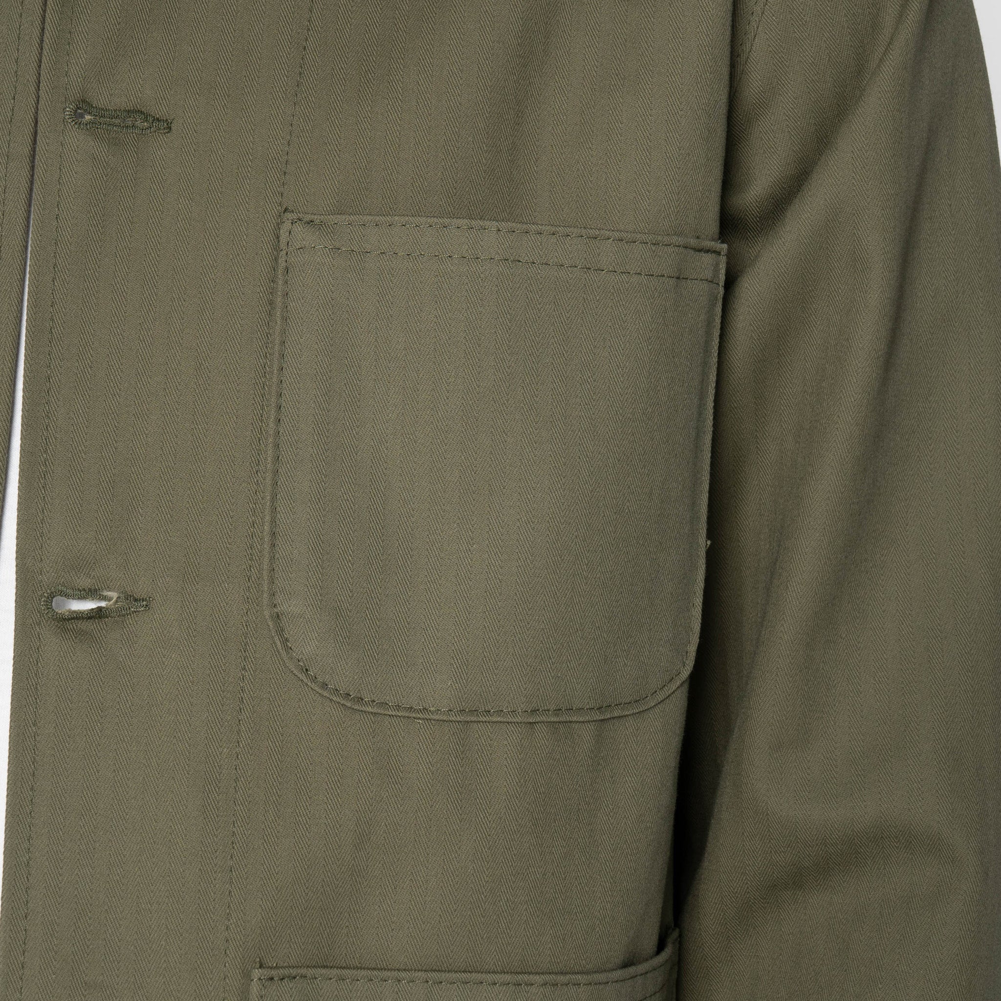 Utility Jacket - 1940s Military Organic Herringbone - Army Green by Naked & Famous Denim