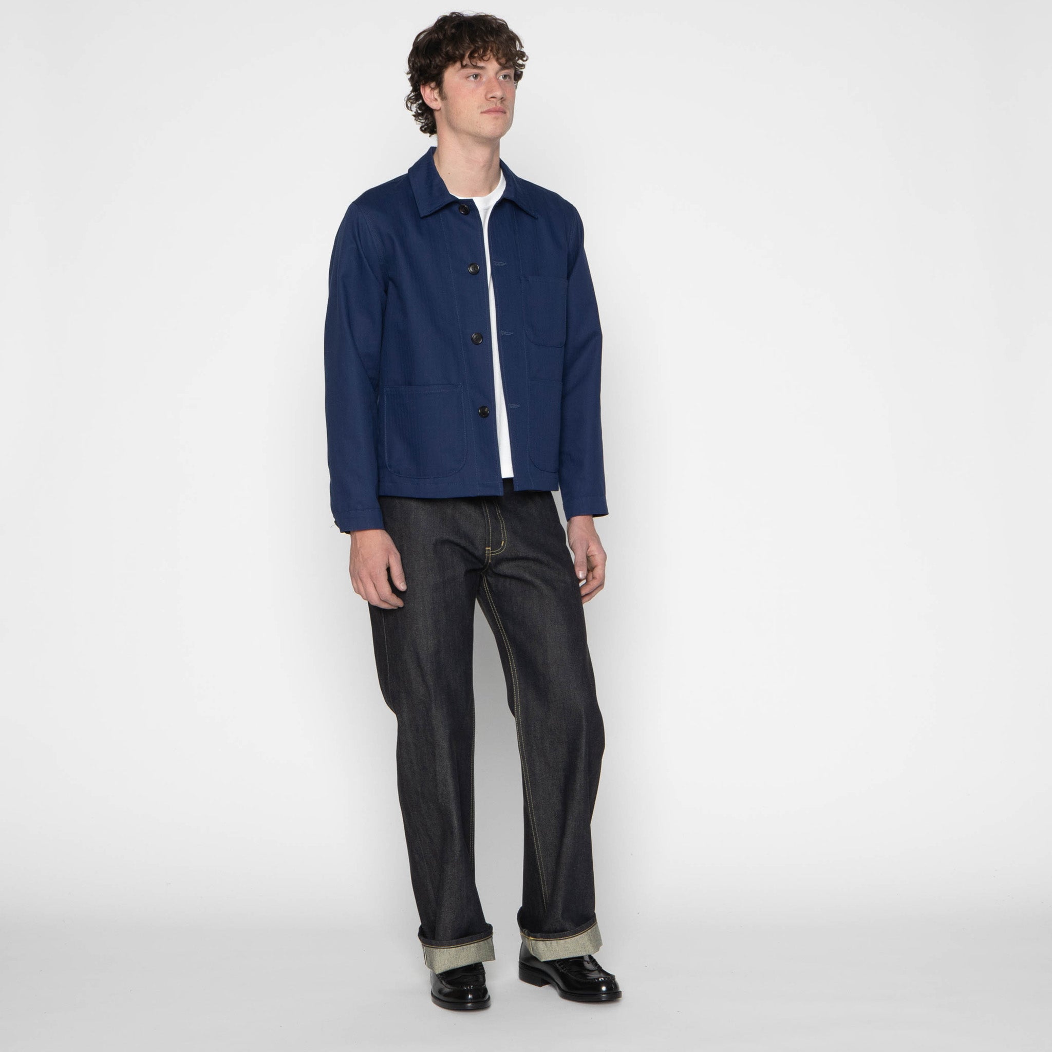 Utility Jacket - 1940s Military Organic Herringbone - Workwear Blue by Naked & Famous Denim