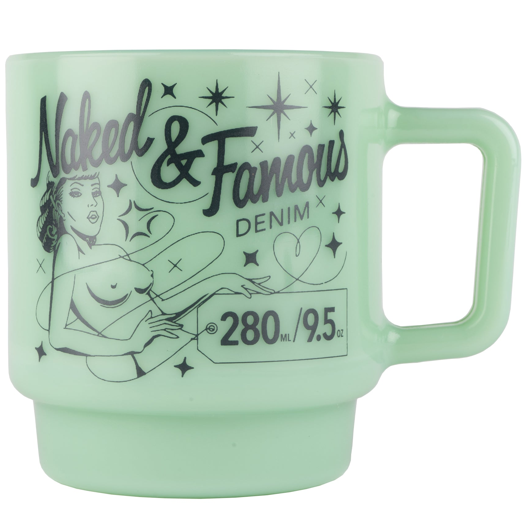 Milk Glass Stackable Mug - Jade by Naked & Famous Denim