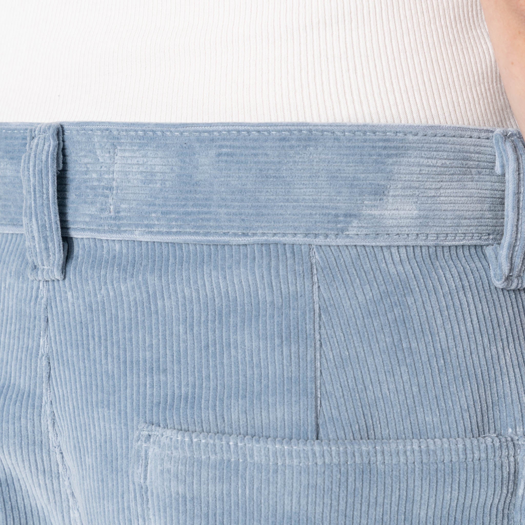 Wide Leg Trouser - Faded Corduroy Organic - Pale Indigo by Naked & Famous Denim