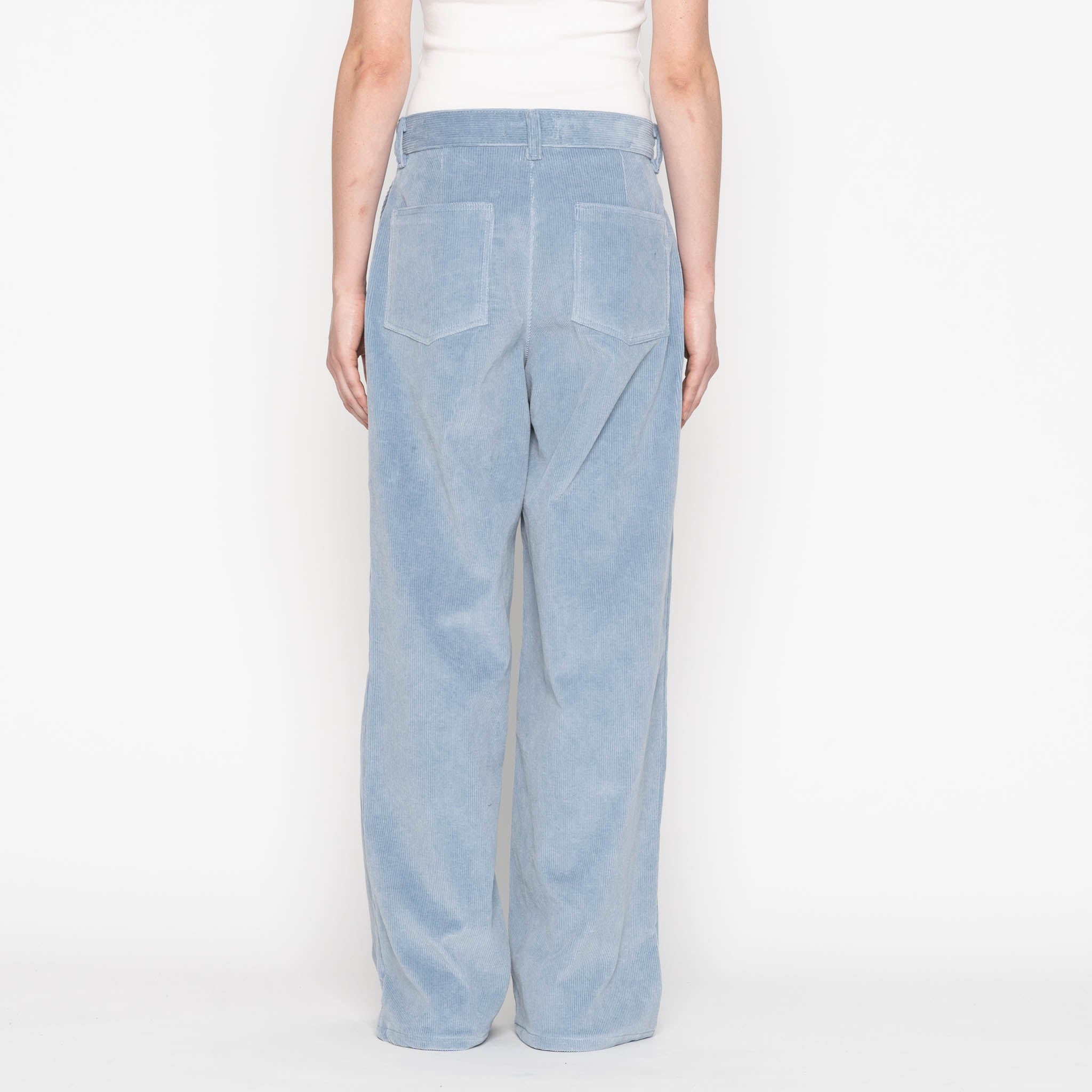 Wide Leg Trouser - Faded Corduroy Organic - Pale Indigo by Naked & Famous Denim