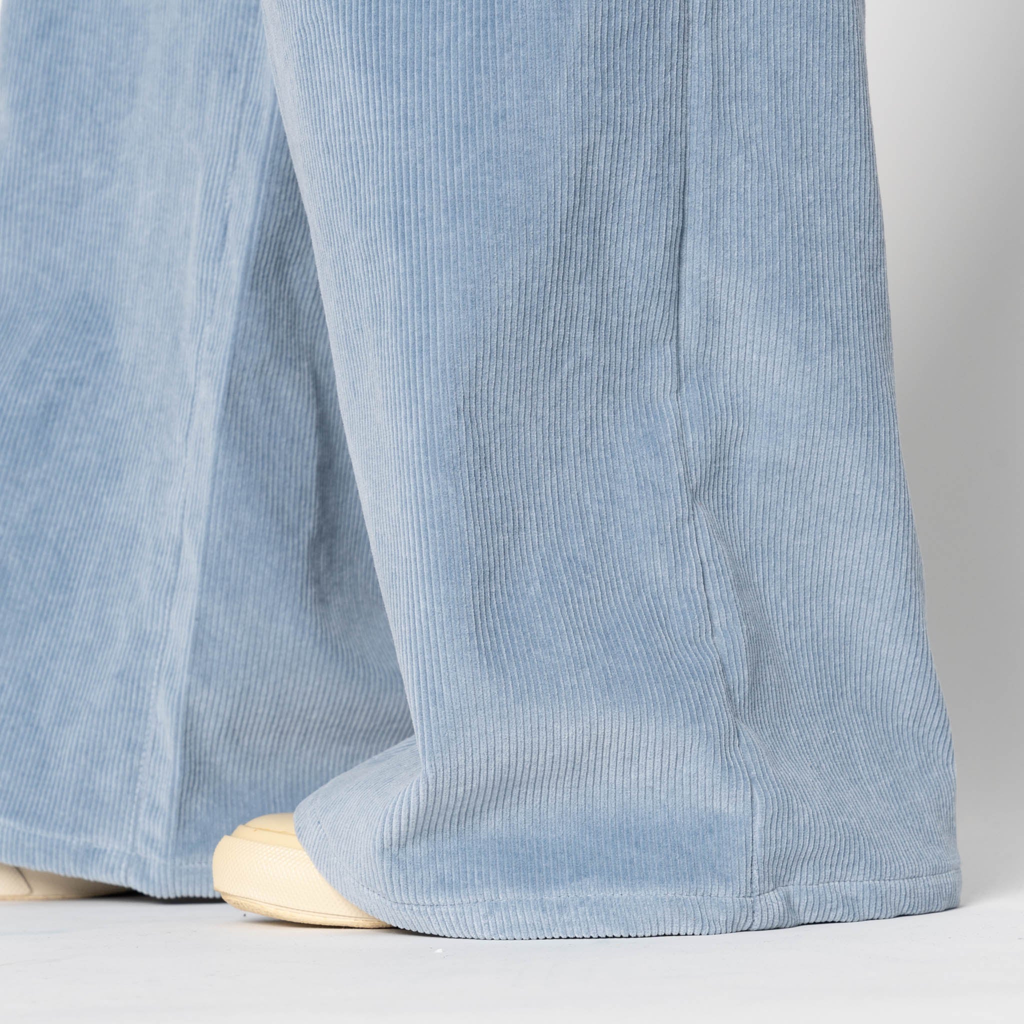 Wide Leg Trouser - Faded Corduroy Organic - Pale Indigo by Naked & Famous Denim