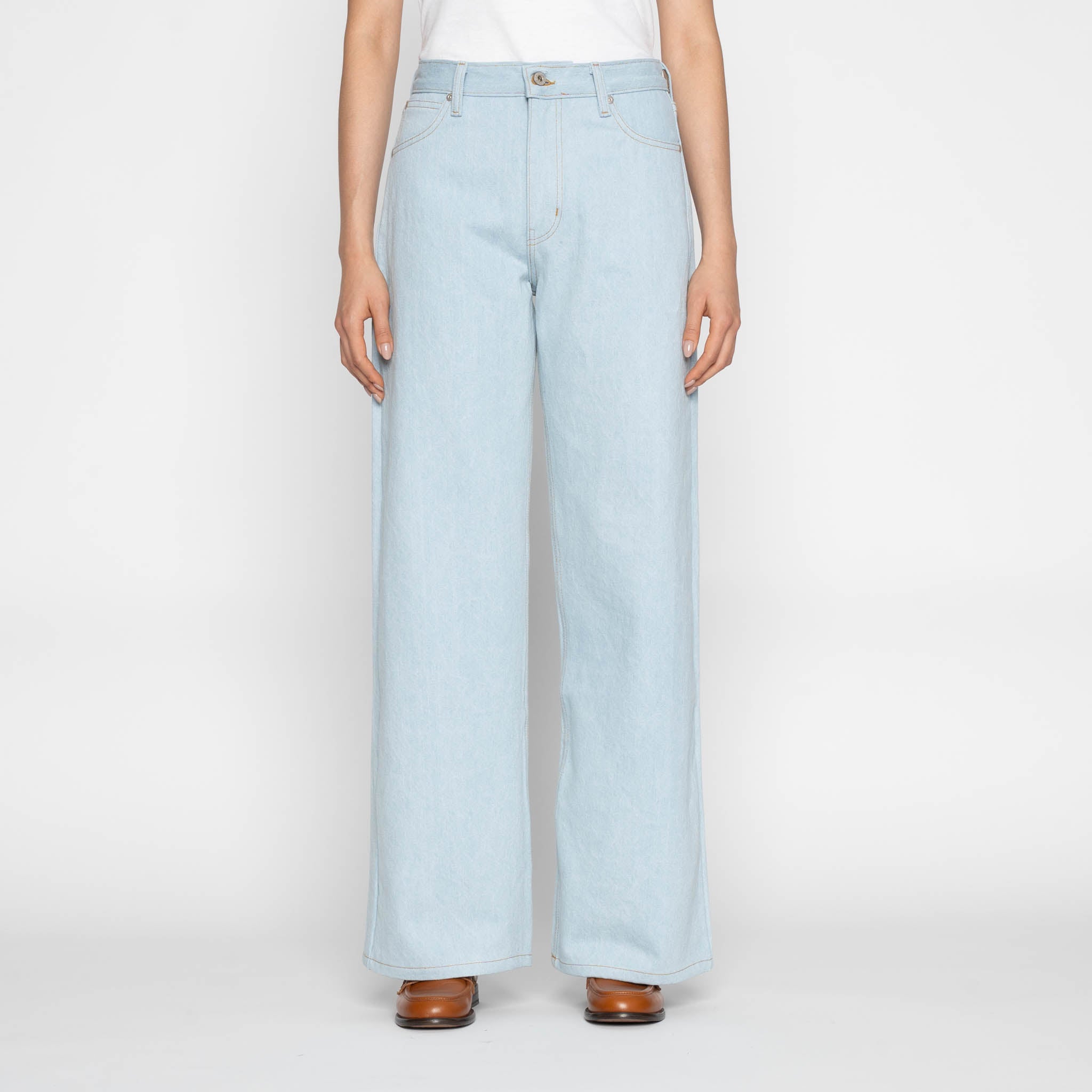 Wide Wild West - Secret Agent Denim - Bleach Blue by Naked & Famous Denim