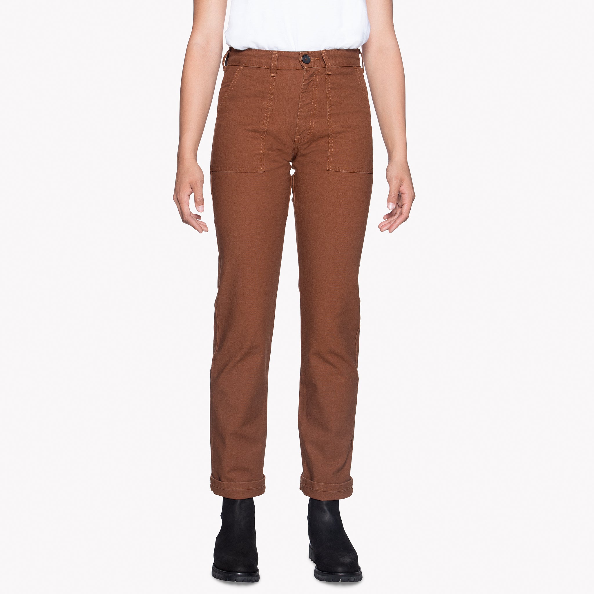 Fatigue Pant - Brick Canvas by Naked & Famous Denim
