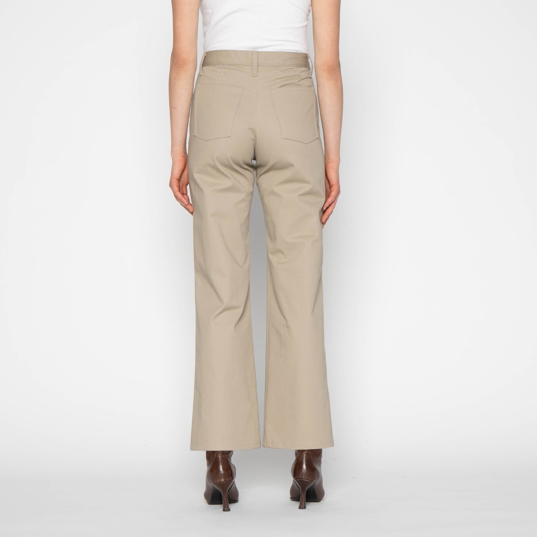 Maudie Flared - Vintage Chino Cloth - Greige by Naked & Famous Denim