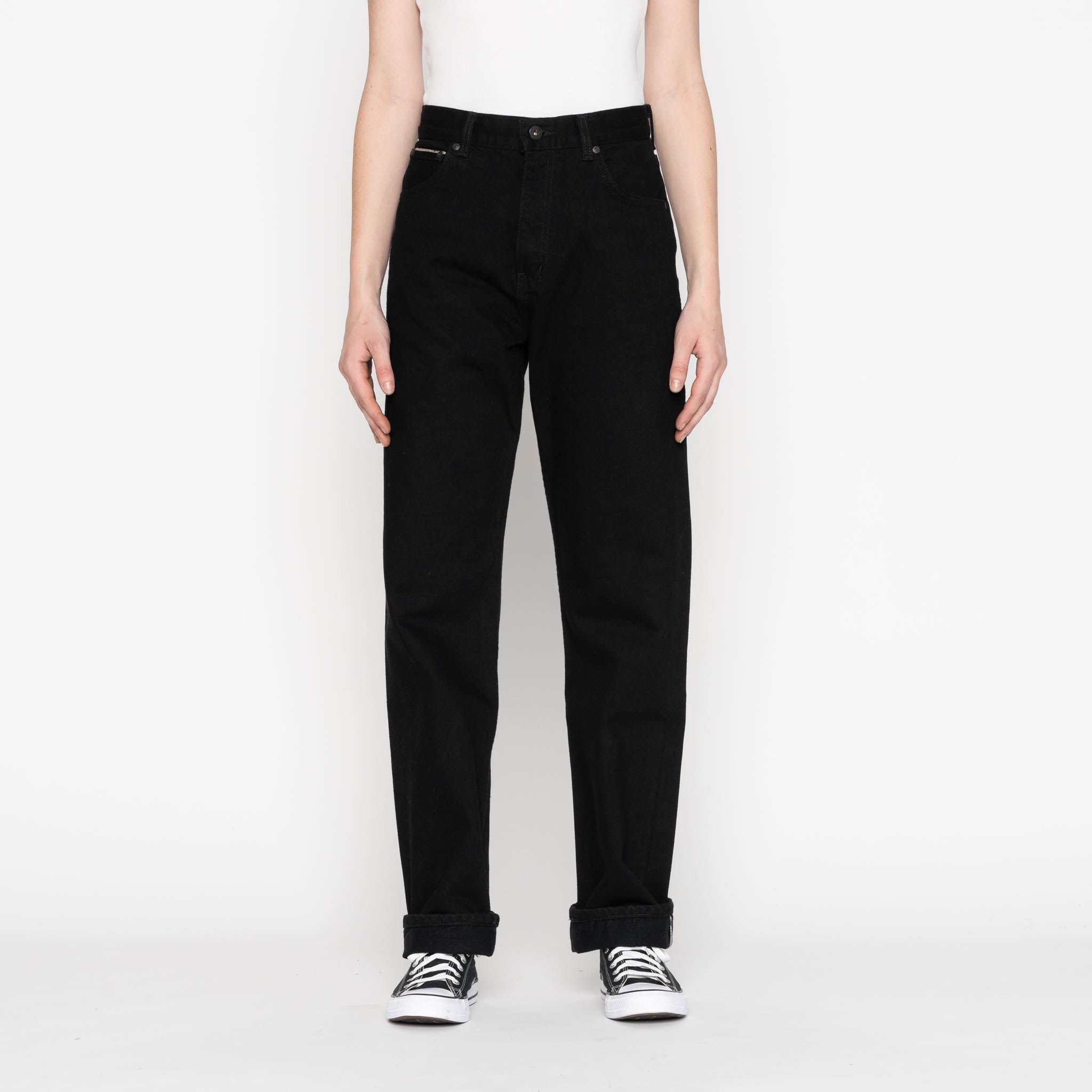 True Girl - Solid Black Selvedge Washed by Naked & Famous Denim