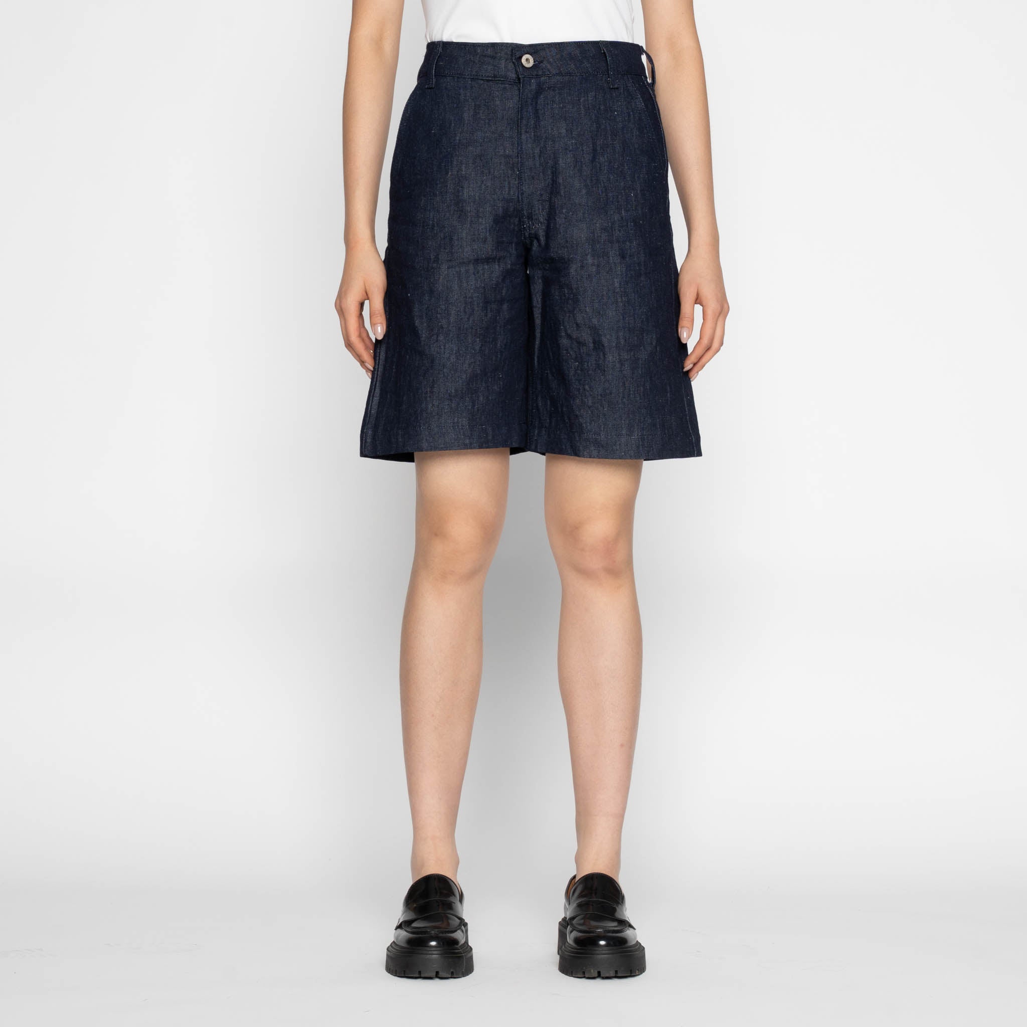 Andie Shorts - Linen Blend Denim - Indigo by Naked & Famous Denim
