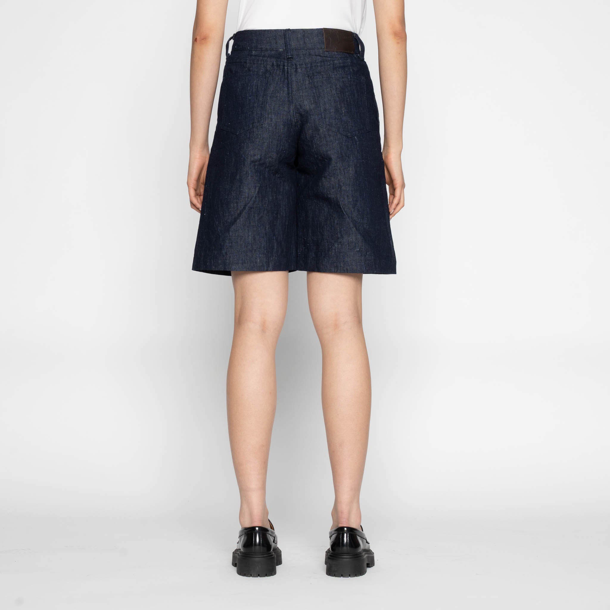 Andie Shorts - Linen Blend Denim - Indigo by Naked & Famous Denim