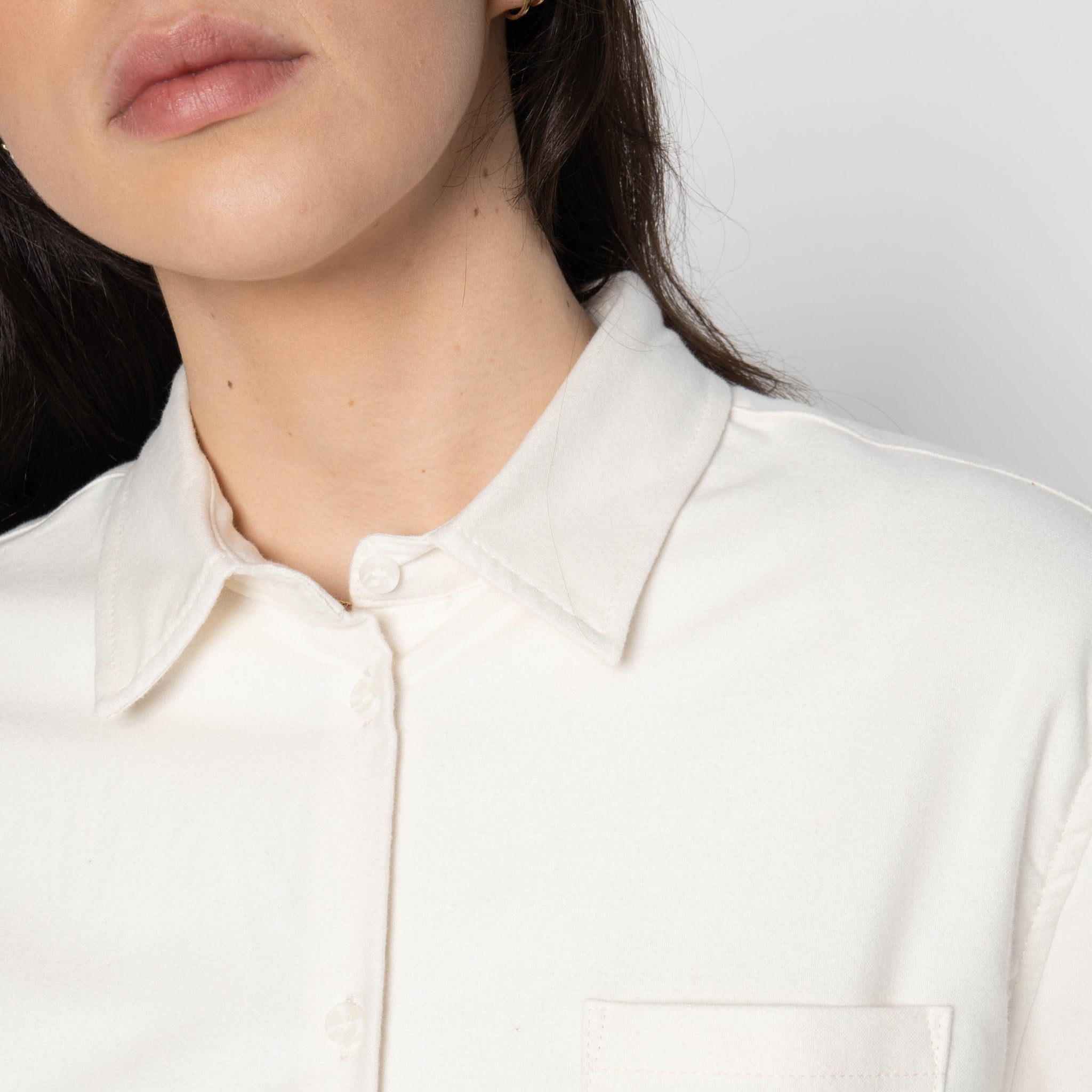 Judy Shirt - Cotton Dyed Flannel - Bone by Naked & Famous Denim