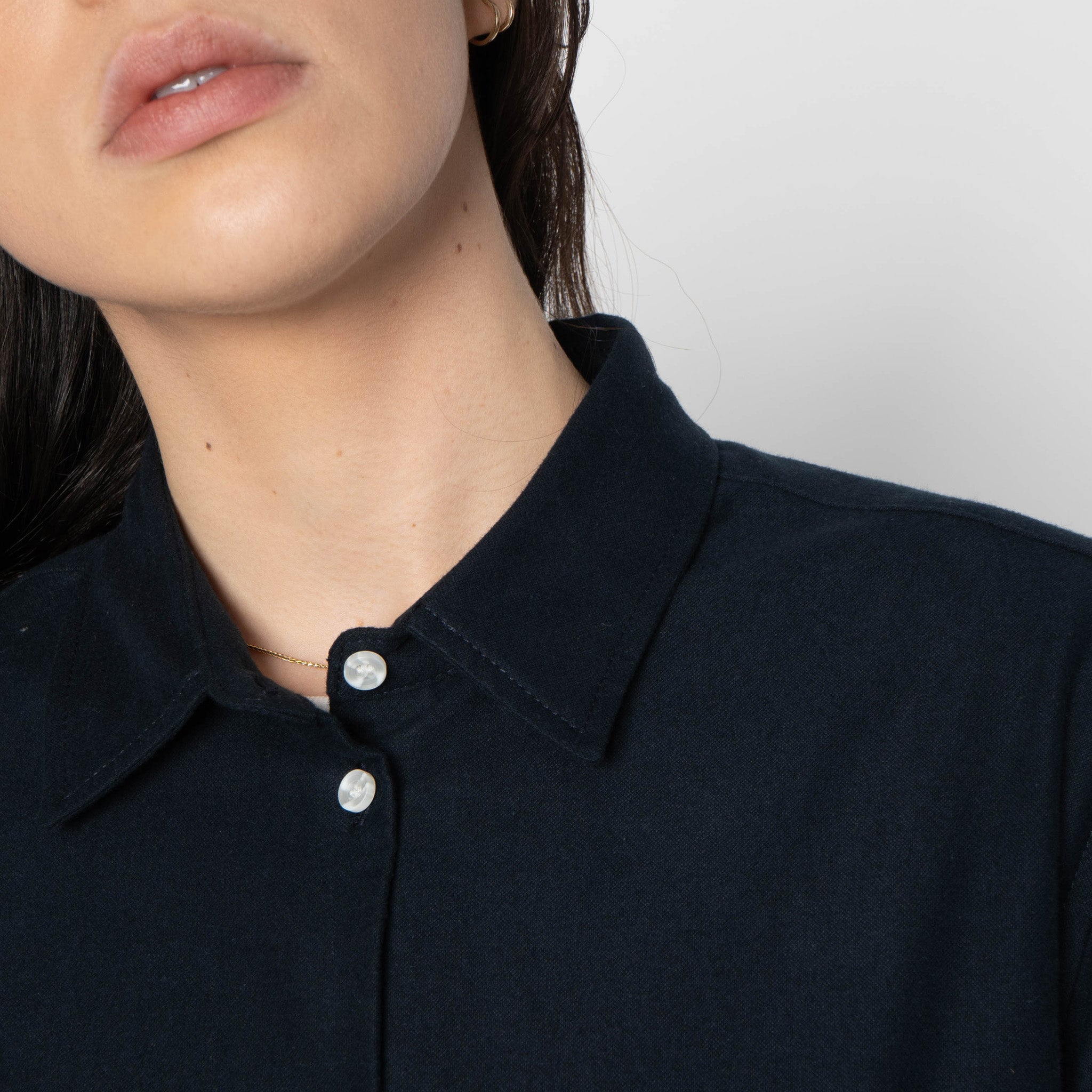 Judy Shirt - Cotton Dyed Flannel - Midnight Blue by Naked & Famous Denim