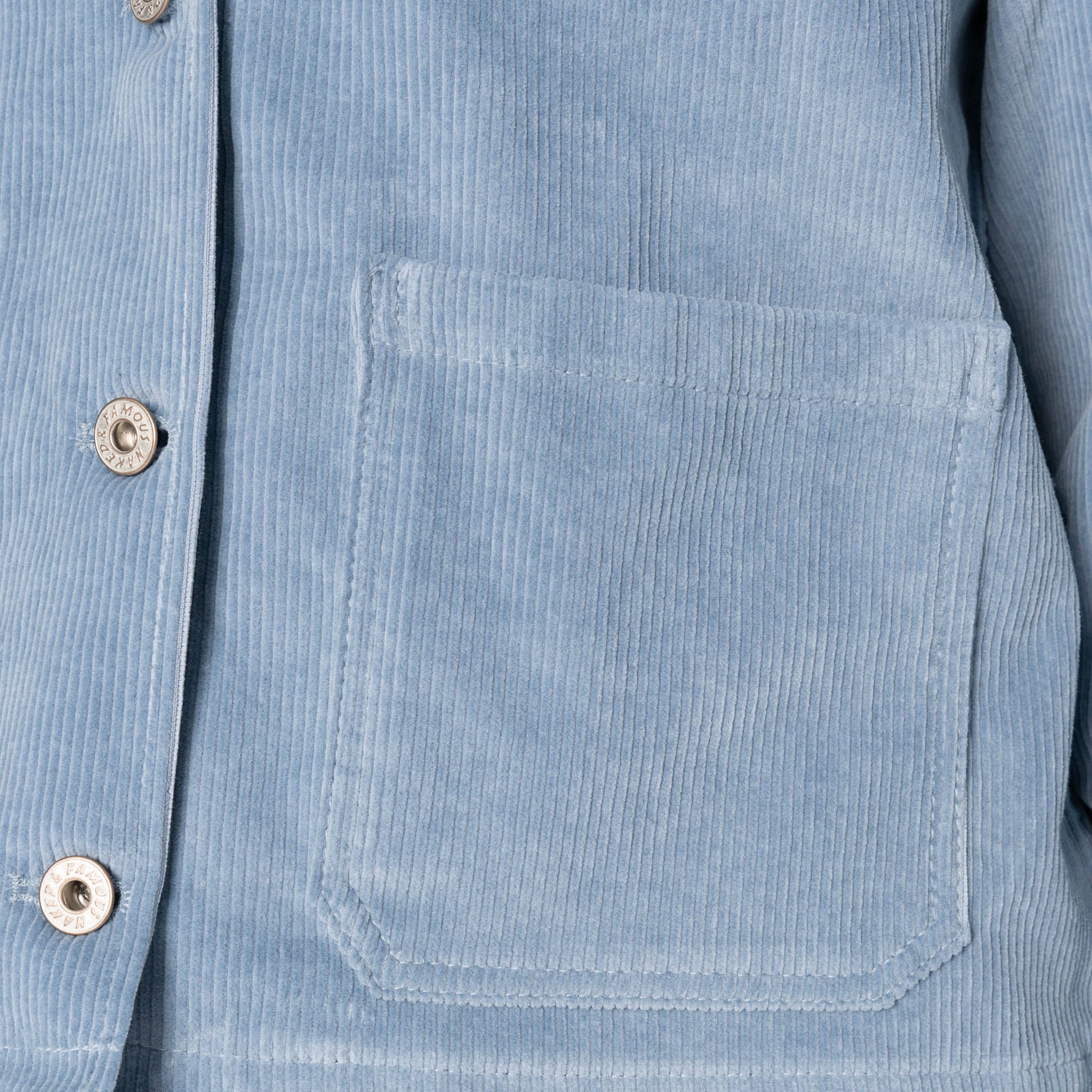 Gracie Jacket - Organic Faded Corduroy - Pale Indigo by Naked & Famous Denim