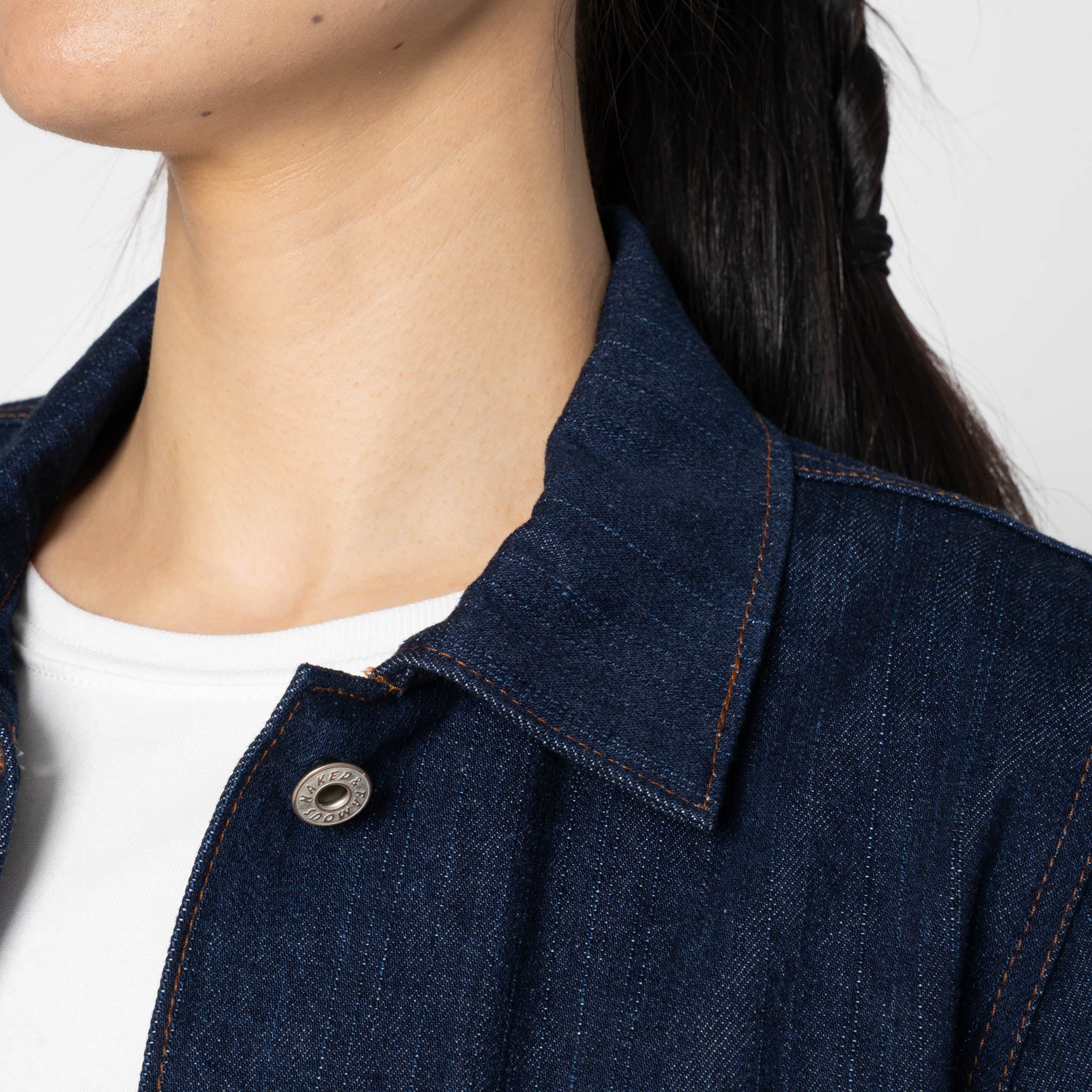 Gracie Jacket - Vertical Slub Denim - Indigo by Naked & Famous Denim