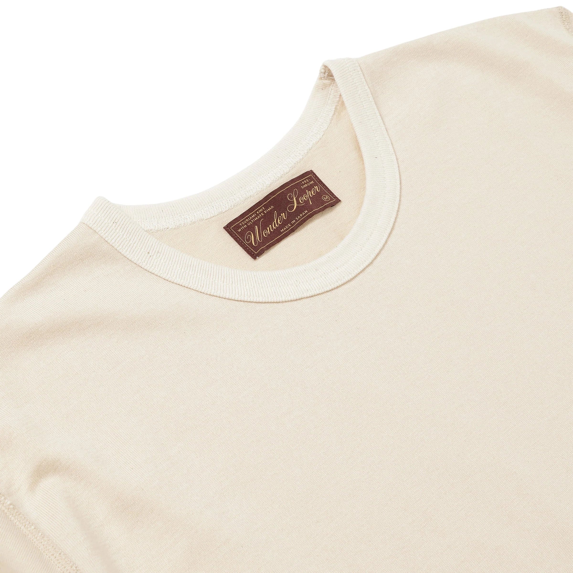 Crewneck T-shirt - Ultimate Pima Tsuriami - Ecru by Wonder Looper