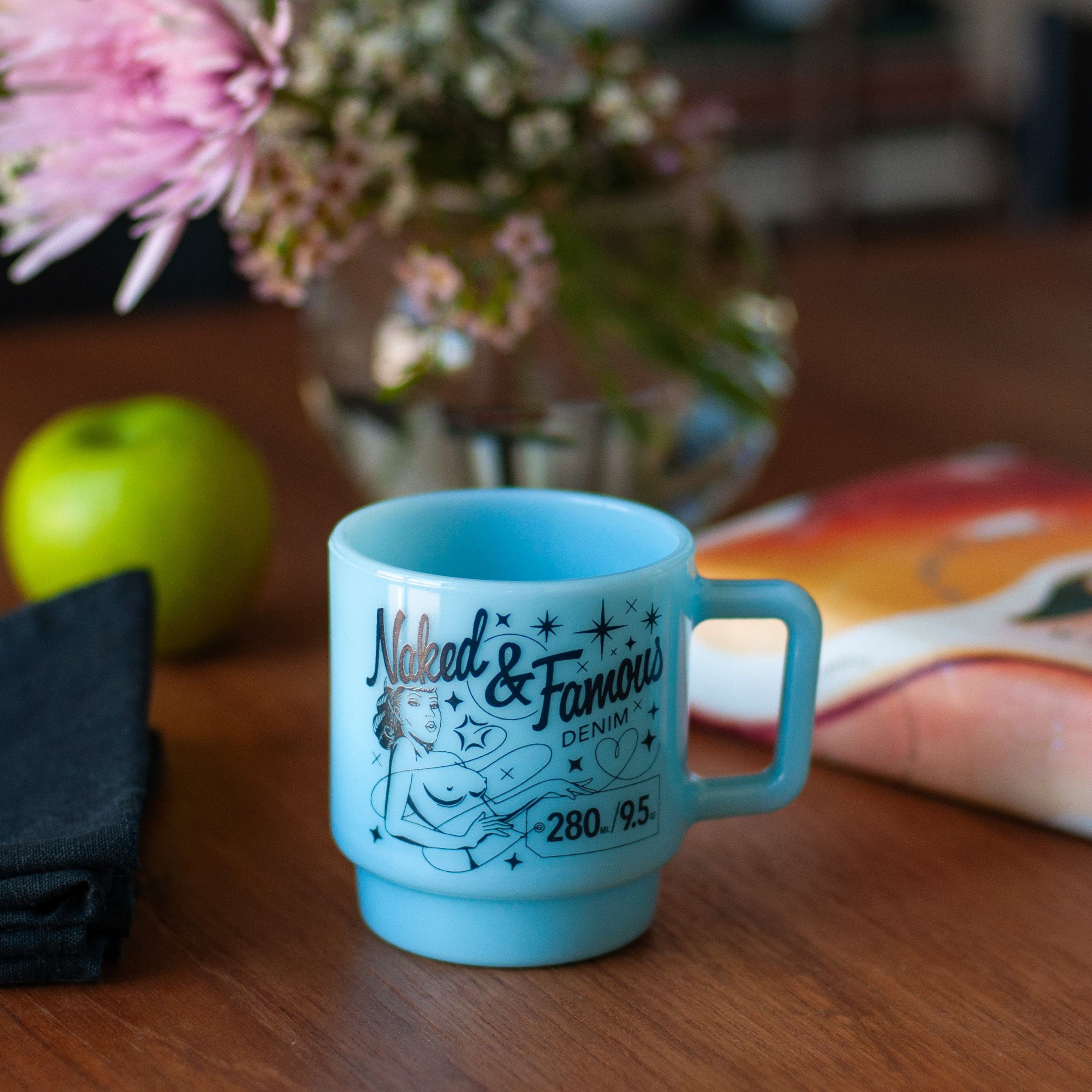 Milk Glass Stackable Mug - Delphite Blue by Naked & Famous Denim