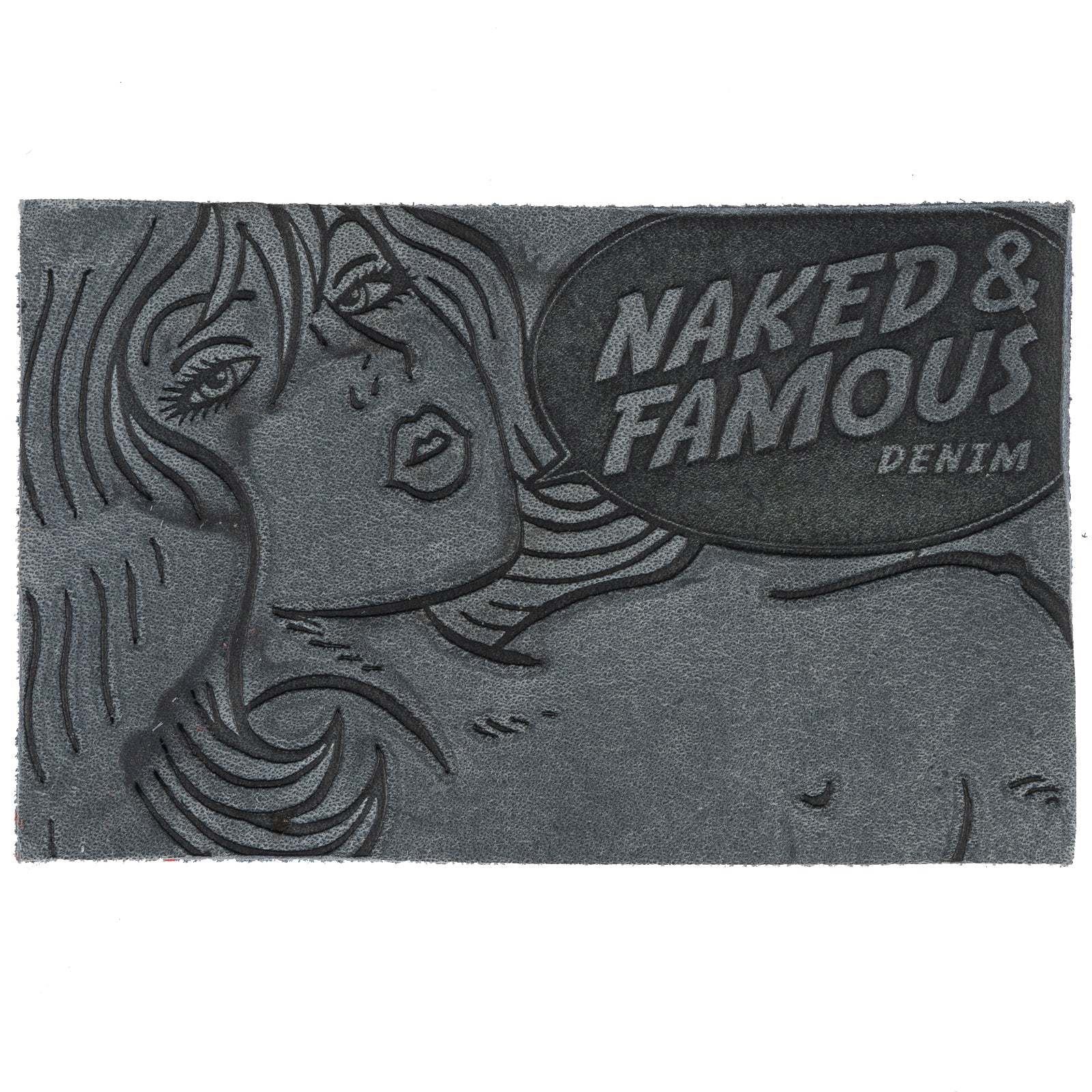Tragic Blond Leather Patch - Blue Pull Up by Naked & Famous Denim
