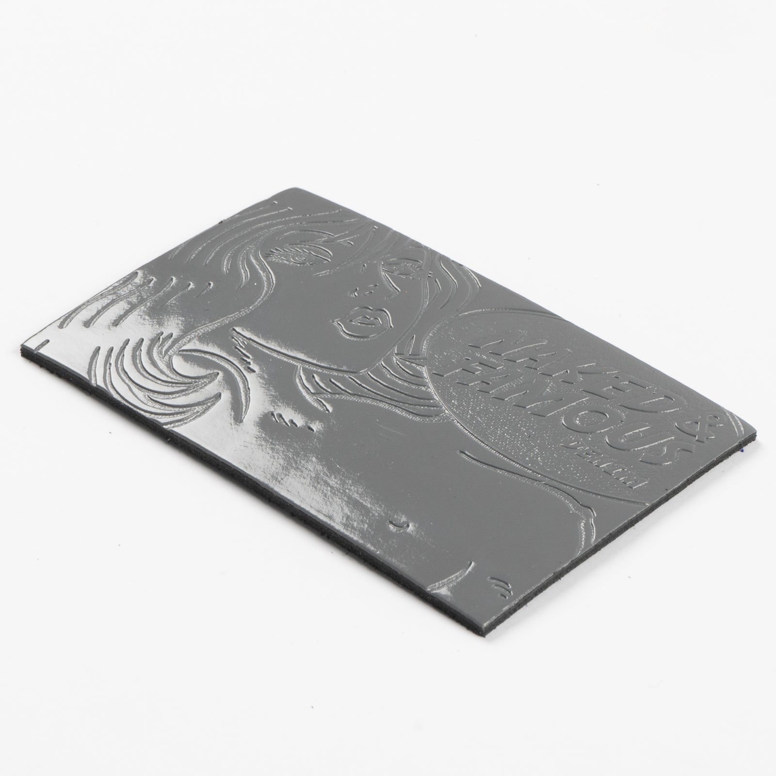 Tragic Blond Leather Patch - Patent Grey by Naked & Famous Denim