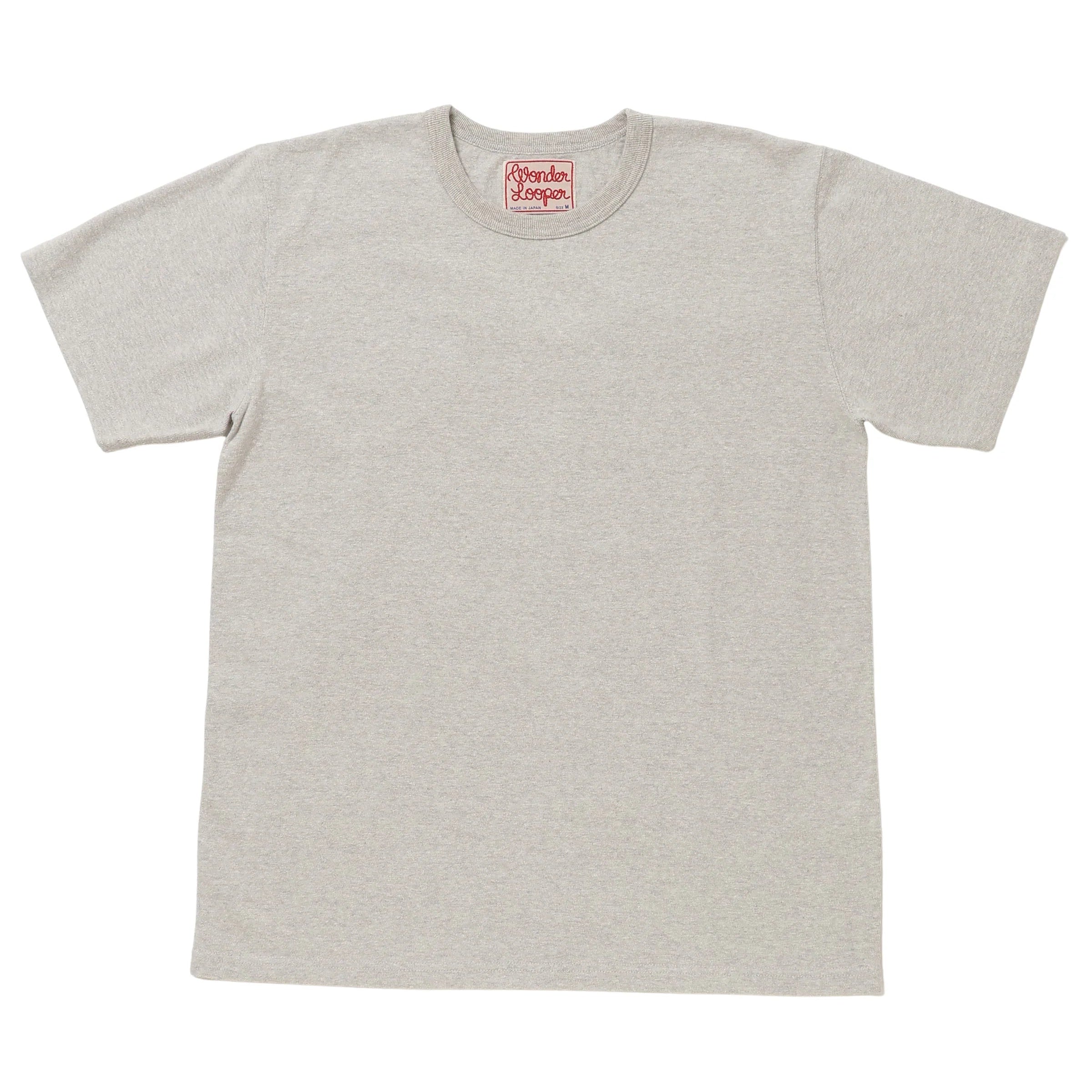 Crewneck T-shirt - ELS Recycled Cotton Slub - Heather Grey by Wonder Looper