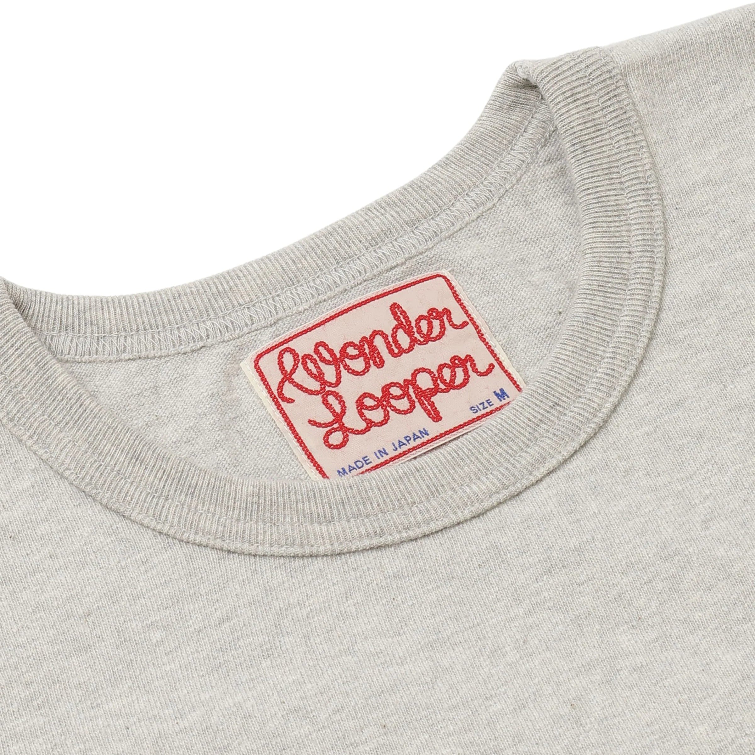 Crewneck T-shirt - ELS Recycled Cotton Slub - Heather Grey by Wonder Looper