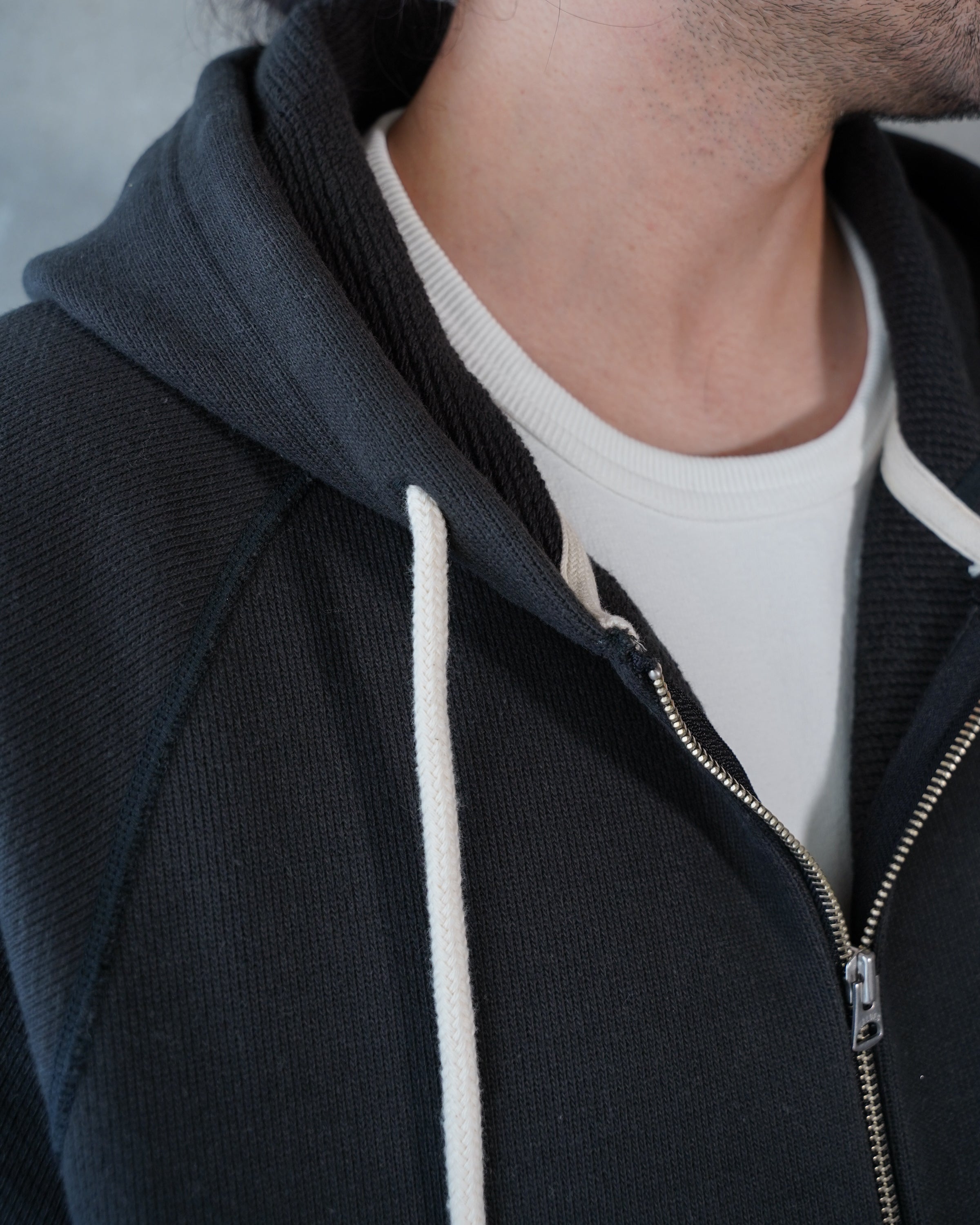 Zip Hoodie - 876gsm Double Heavyweight French Terry - Sumi Black by Wonder Looper