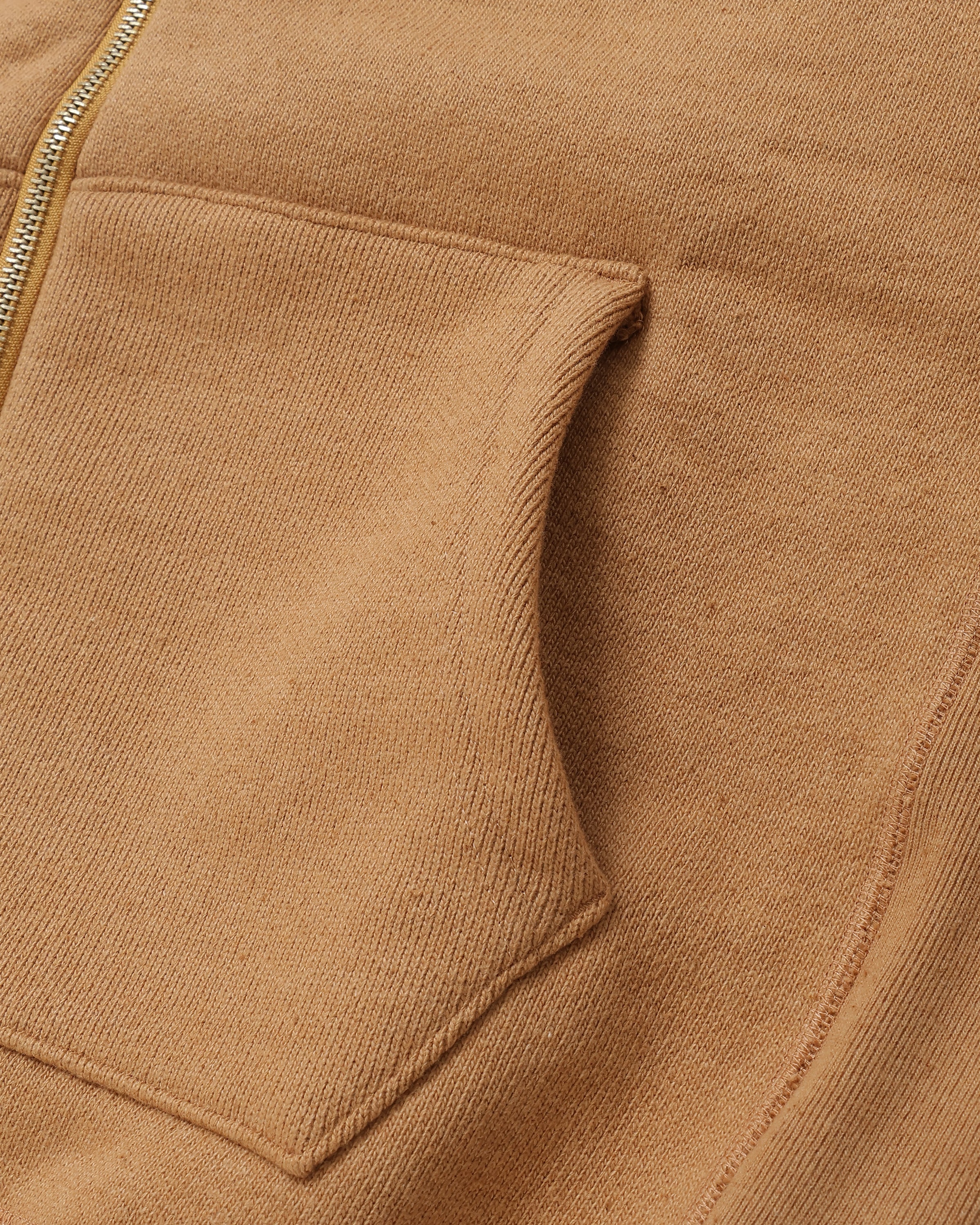 Zip Hoodie - Foxfibre® Double Heavyweight French Terry - Coyote 80 by Wonder Looper