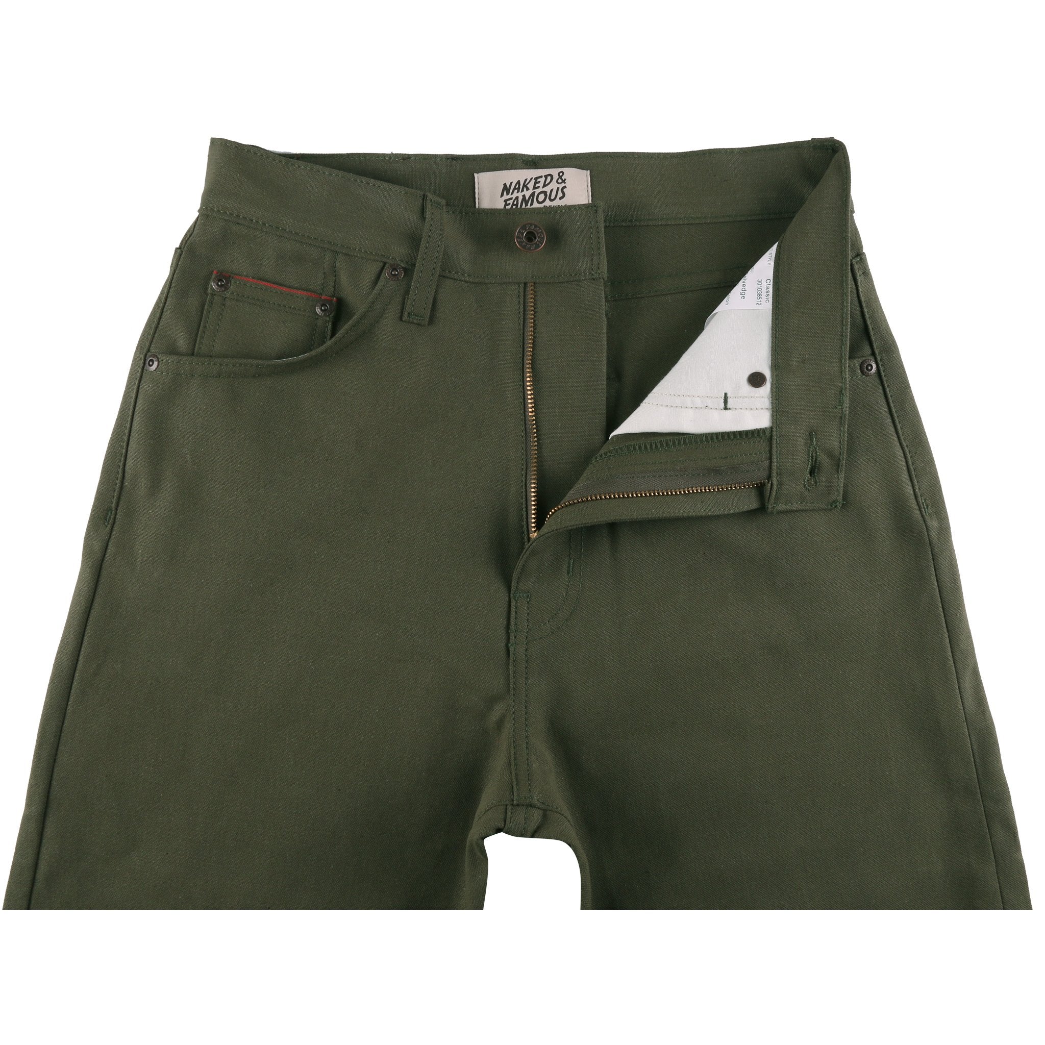 The Classic - Army Green Duck Selvedge by Naked & Famous Denim